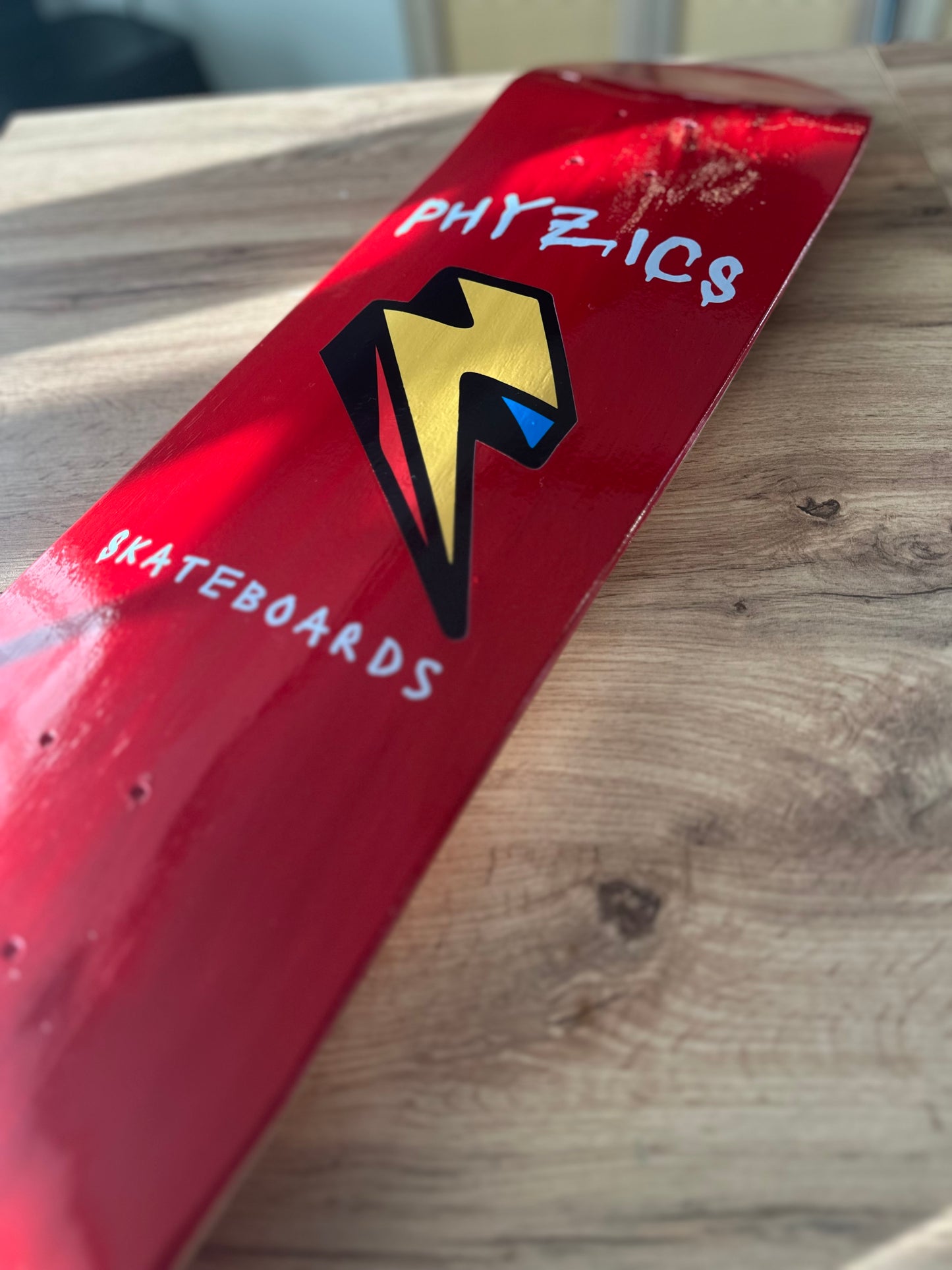 Red Lightning Logo Skateboard Deck