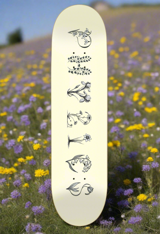 Spring Blossom (Cream)  Skateboard Deck
