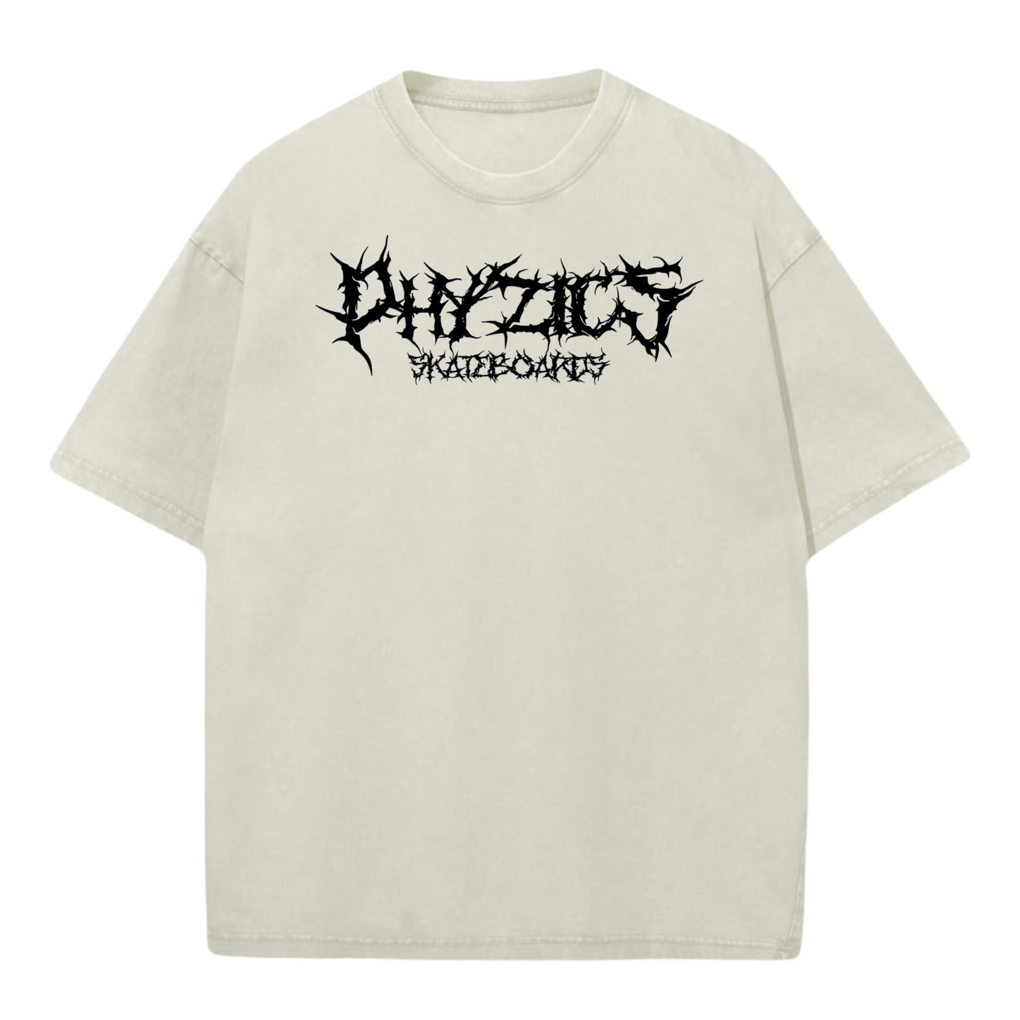 Powertrip White Acid Washed Oversized Short Sleeve T-Shirt