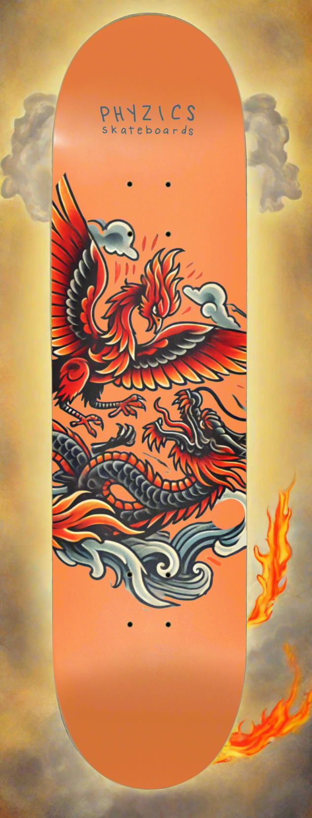 “The Phoenix & The Dragon” Skateboard Deck