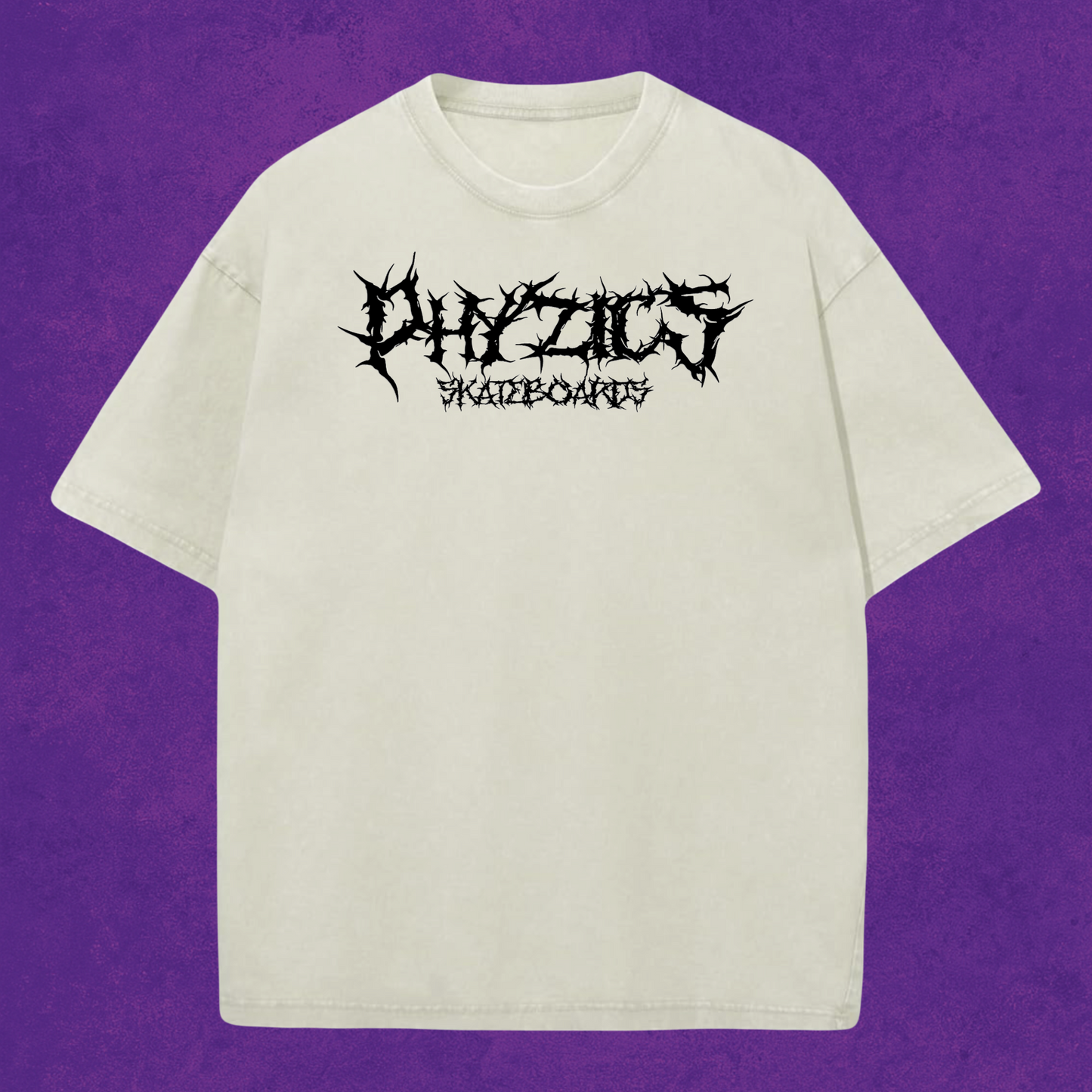 Powertrip White Acid Washed Oversized Short Sleeve T-Shirt