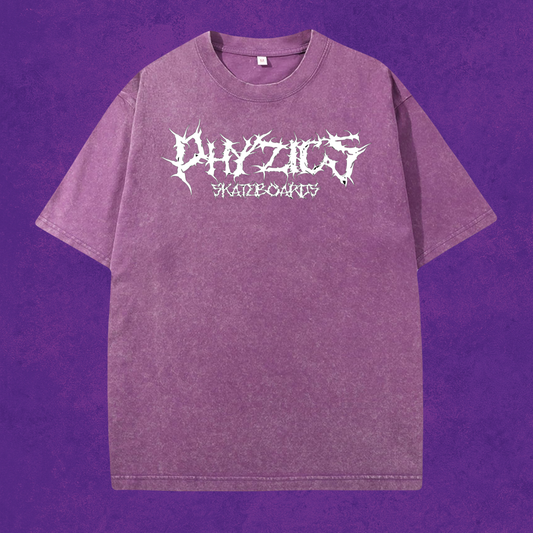 Powertrip Purple Acid Washed Oversized Short Sleeve T-Shirt