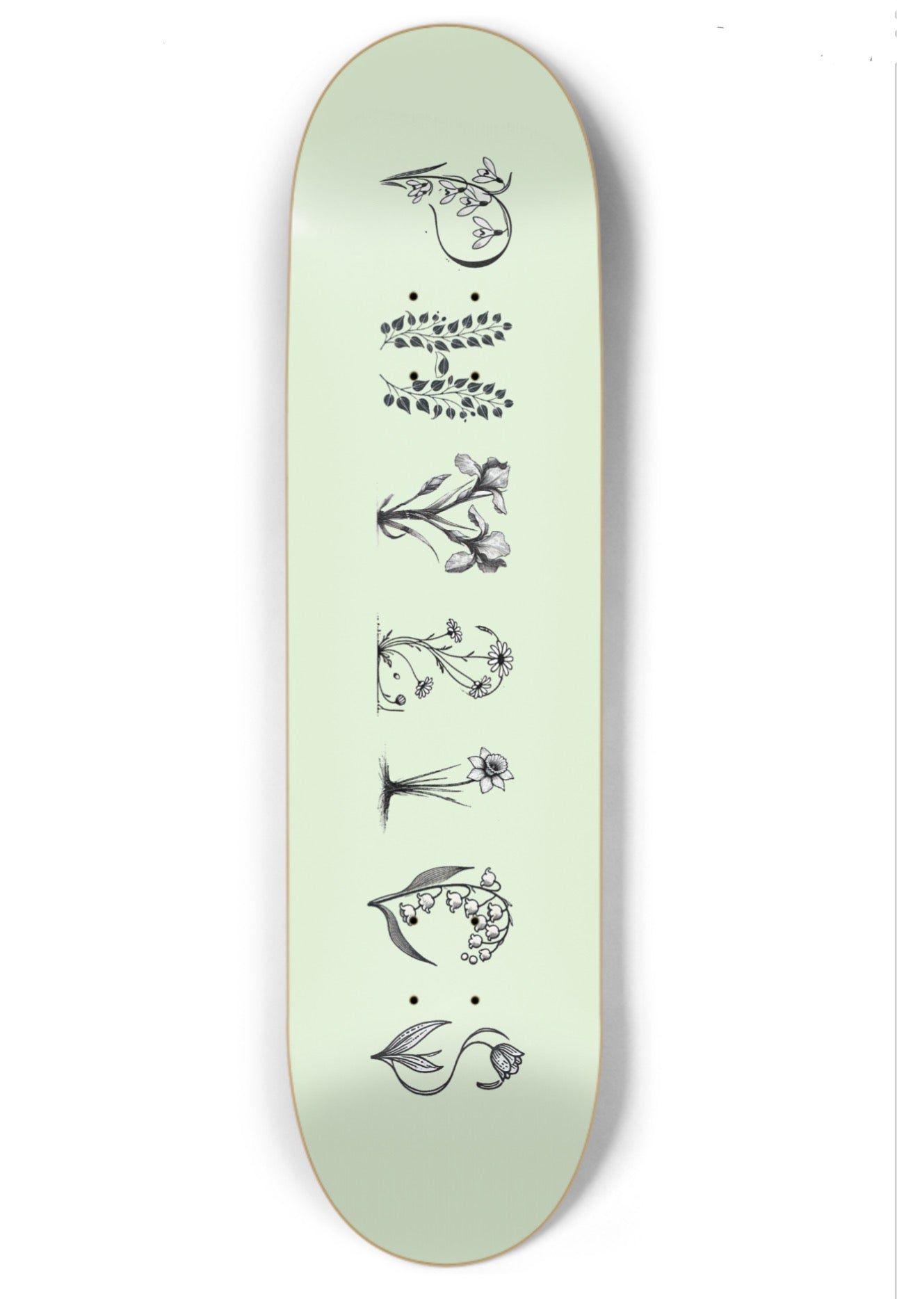 Spring Blossom (Green) Skateboard Deck