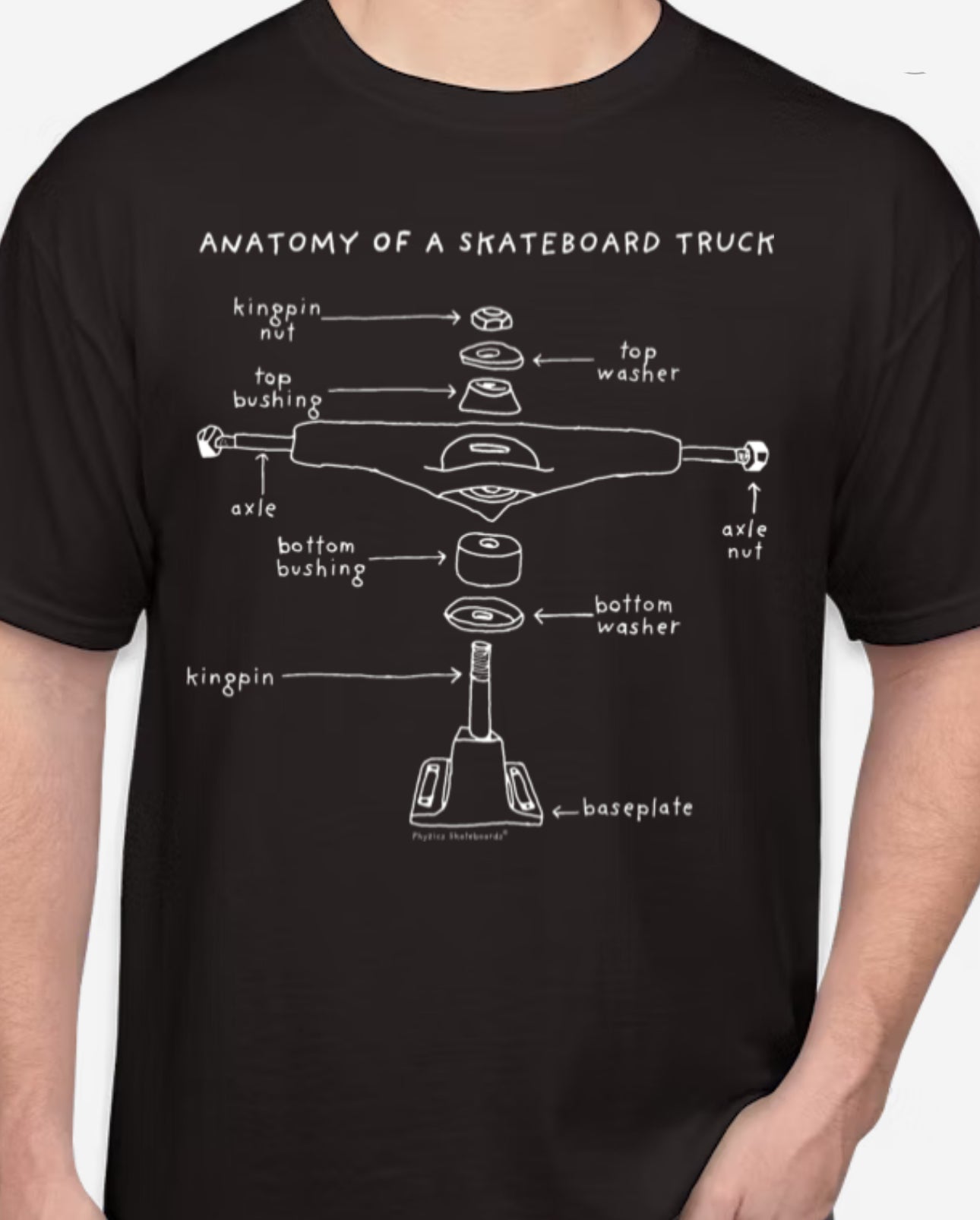 Anatomy of a Skateboard Truck Short Sleeve T-Shirt