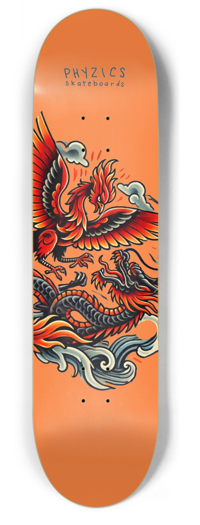 “The Phoenix & The Dragon” Skateboard Deck