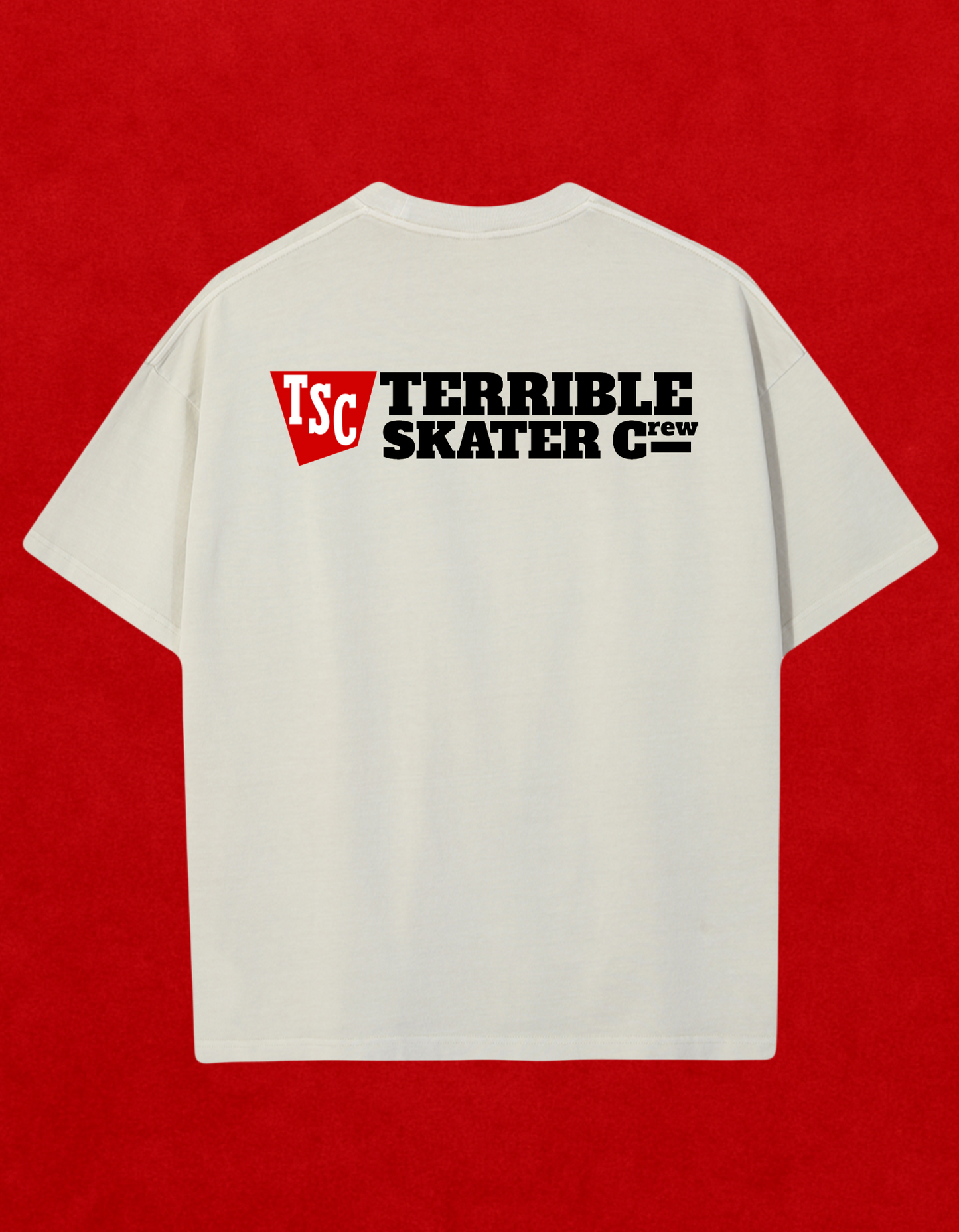 TSC “Terrible Skater Crew” Beige Oversized Short Sleeve T-Shirt