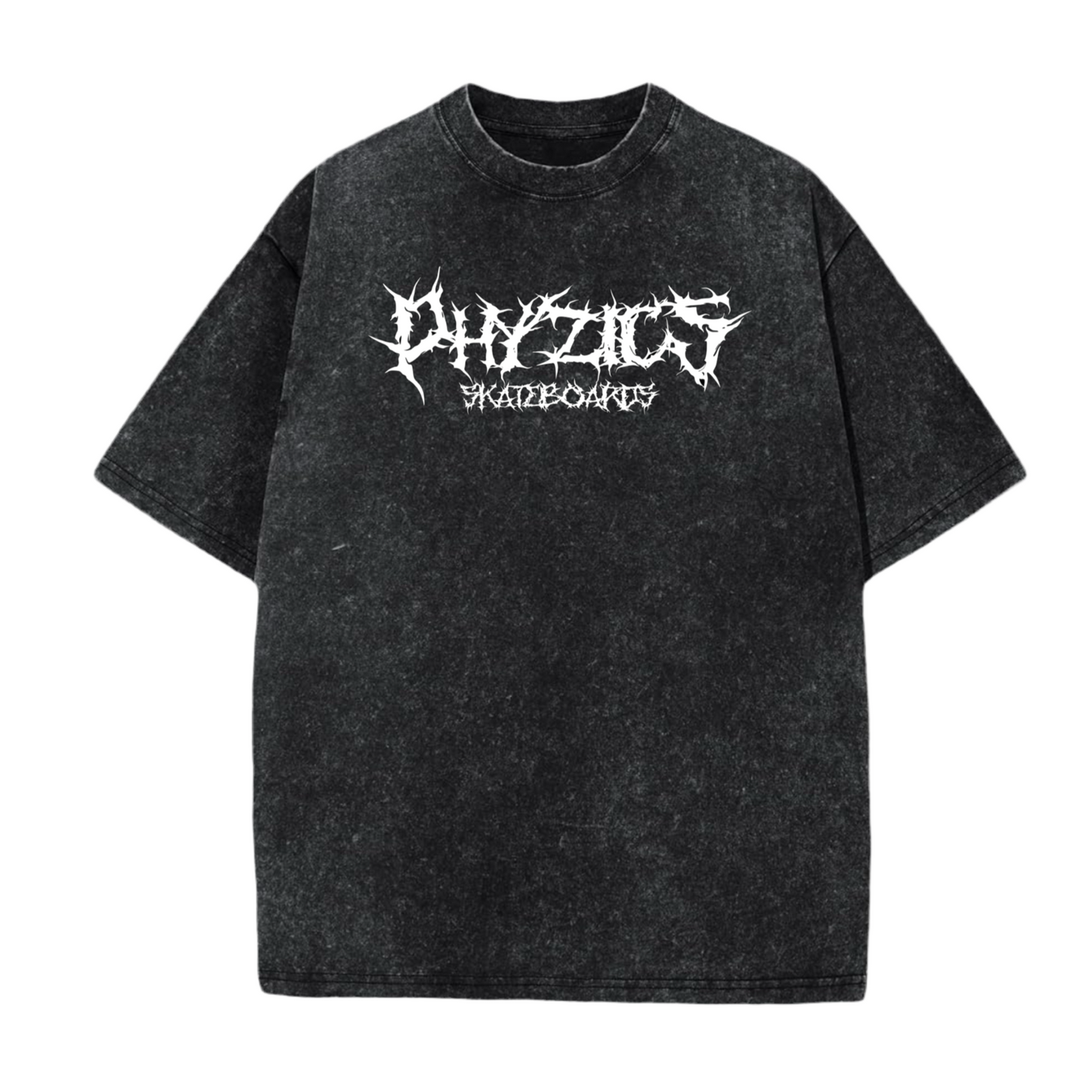 Powertrip Black Acid Washed Oversized Short Sleeve T-Shirt