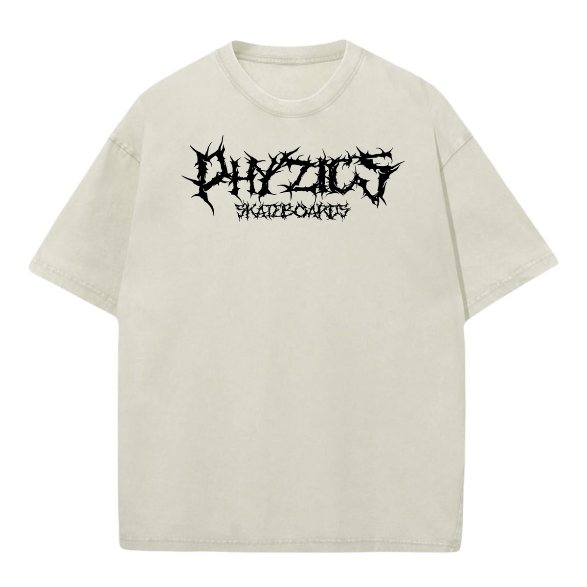 Powertrip White Acid Washed Oversized Short Sleeve T-Shirt Powertrip White Acid Washed Oversized Short Sleeve T-Shirt