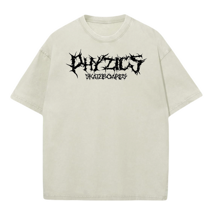 Powertrip White Acid Washed Oversized Short Sleeve T-Shirt