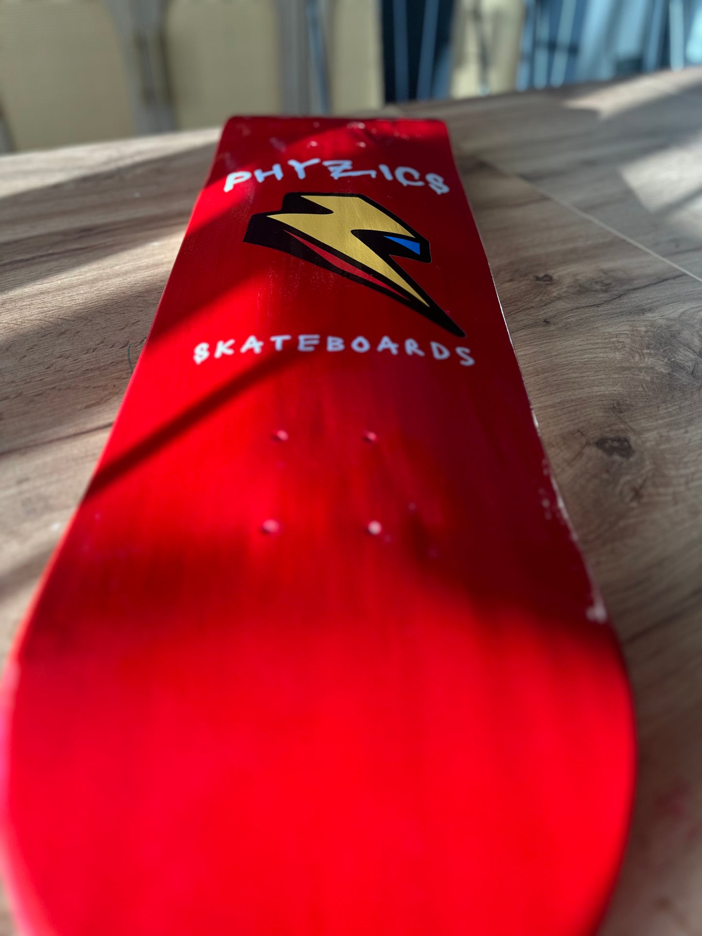 Red Lightning Logo Skateboard Deck