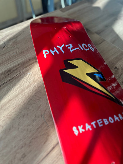 Red Lightning Logo Skateboard Deck