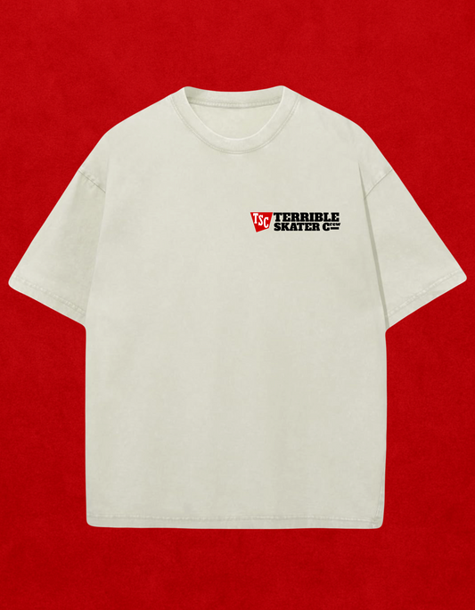 TSC “Terrible Skater Crew” Beige Oversized Short Sleeve T-Shirt